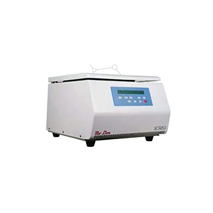 Bio Lion Centrifuge 5000 RPM,"White benchtop centrifuge with blue control panel and lid"