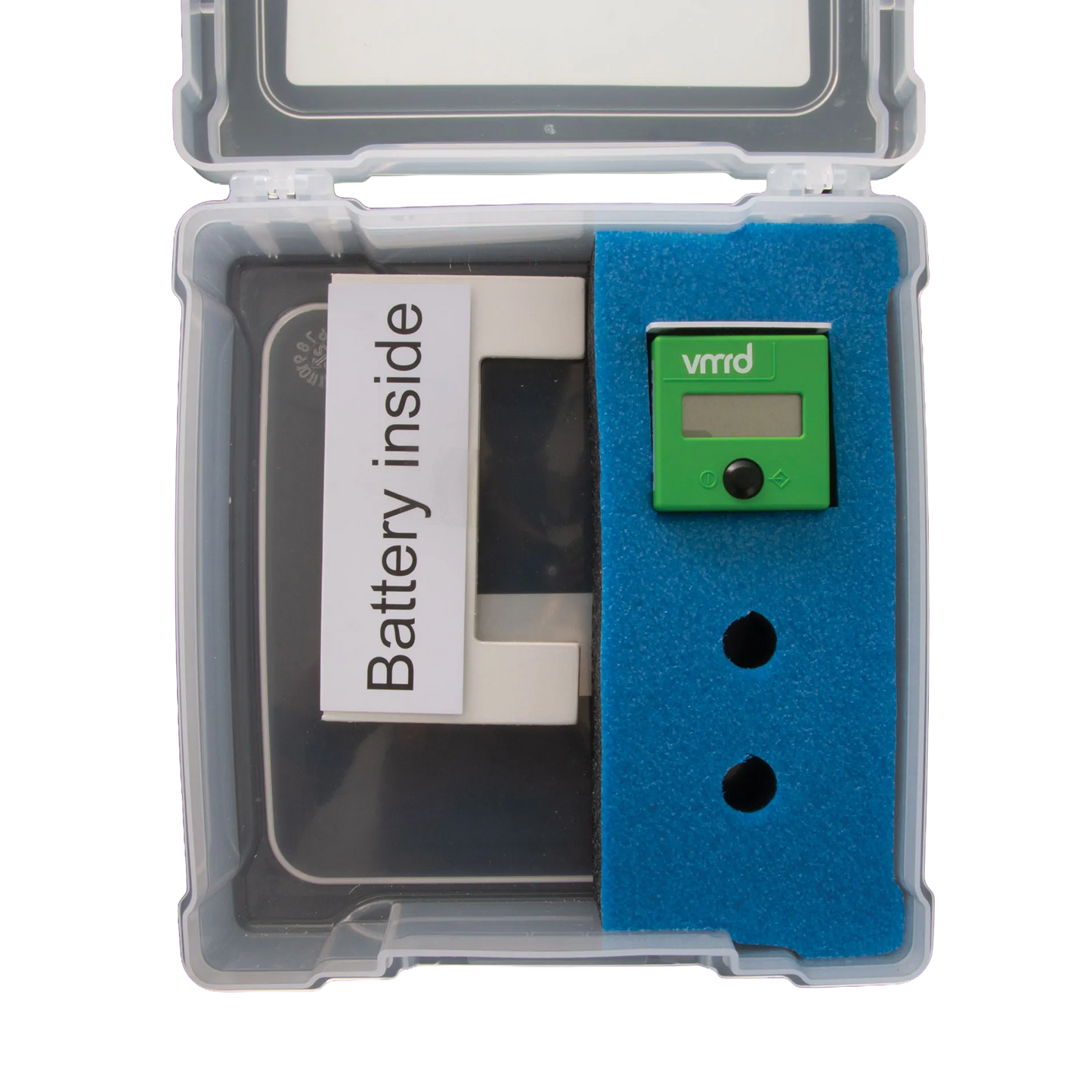 Foal IgG Test Kit & Reader,"Open clear case with blue foam insert and green digital reader"
