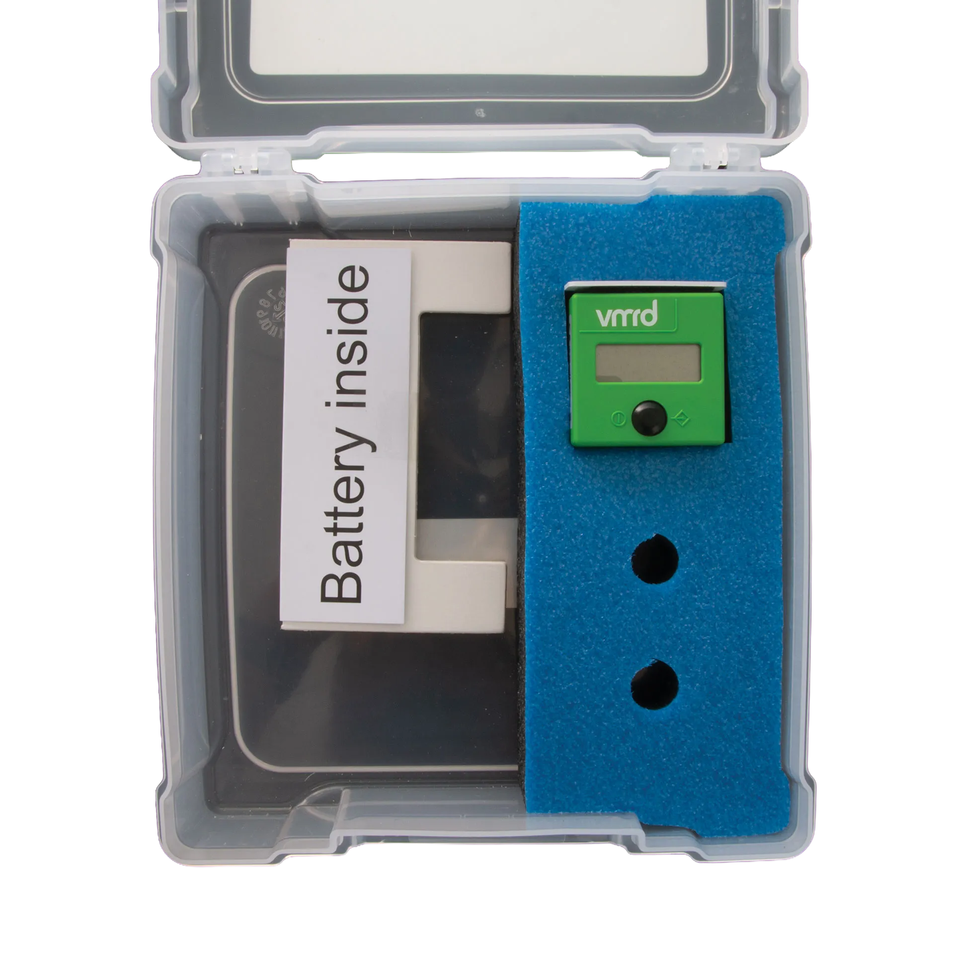 Foal IgG Test Kit & Reader,"Open clear case with blue foam insert and green digital reader"
