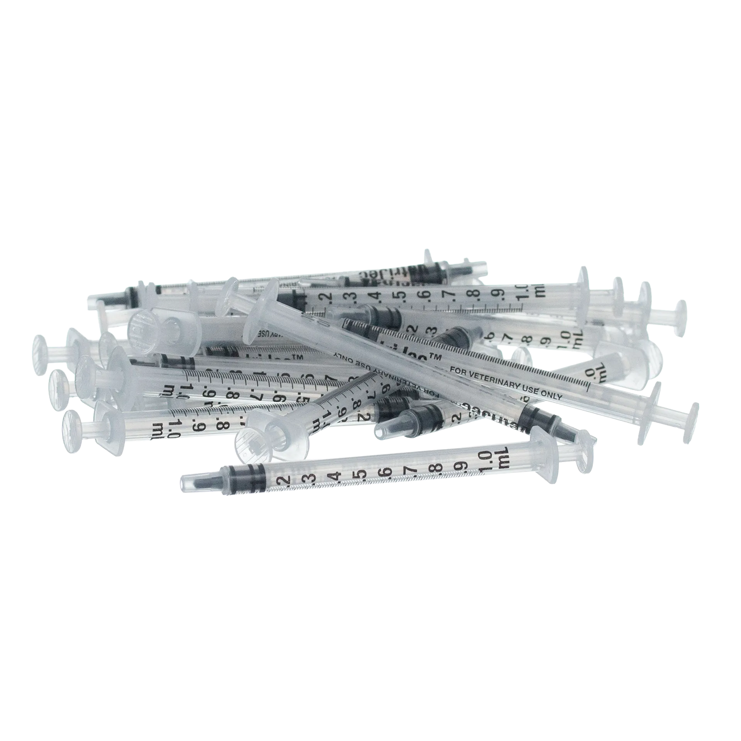 Small Syringes without Needles,"Pile of clear small syringes without needles"