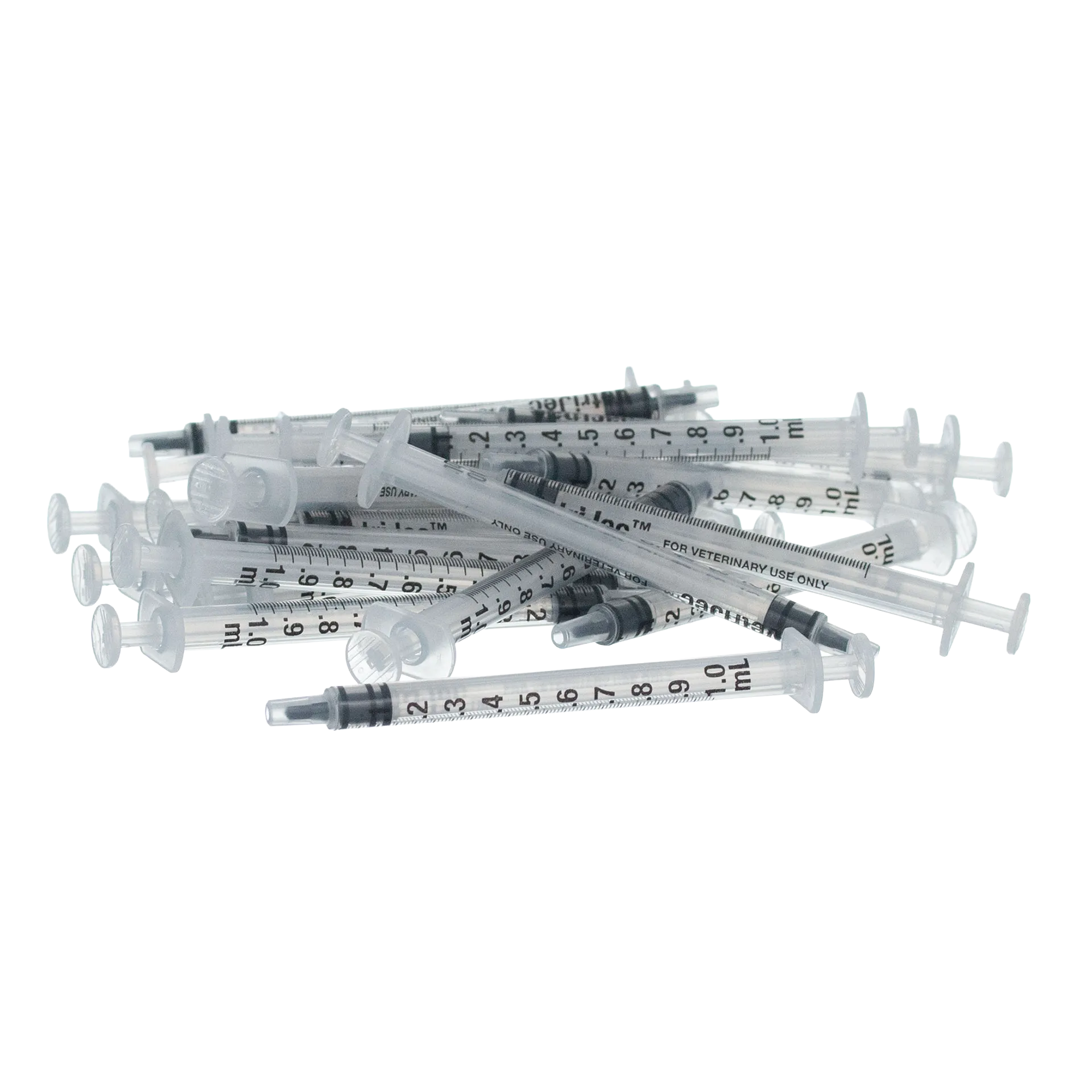 Small Syringes without Needles,"Pile of clear small syringes without needles"
