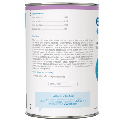 Esbilac® Puppy Milk Replacer,"Can with side label showing ingredients and guaranteed analysis"