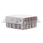 TruFel™ Ultra HC2P-FELV (Ultra Fel-O-Vax FVRCP+FELV),"Tray of small labeled vials with pink caps and clear cover"