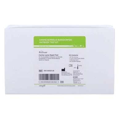 Abaxis VetScan® Lyme Rapid Test Kit,"White test kit box with green label panel"