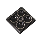 Search Dish-4 Well,"Clear four-well dish with small center well, top view"