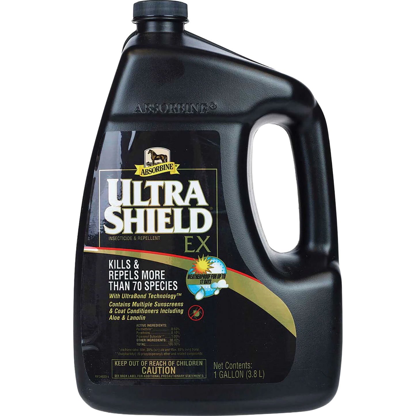 UltraShield® EX Insecticide & Repellent,"Black gallon jug with handle and screw cap"