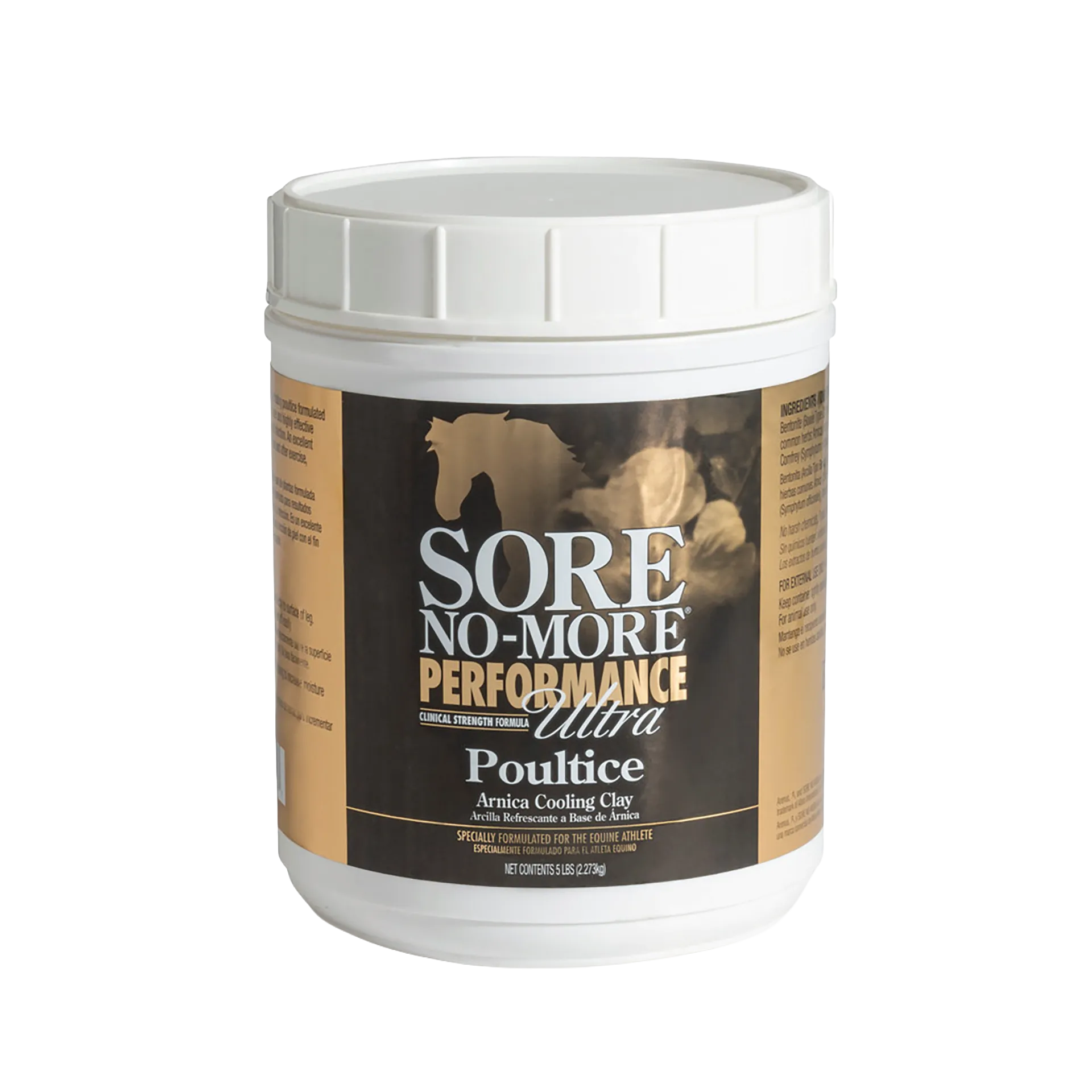 Sore No-More® Performance Ultra Poultice,"White plastic tub with screw-top lid and front label"