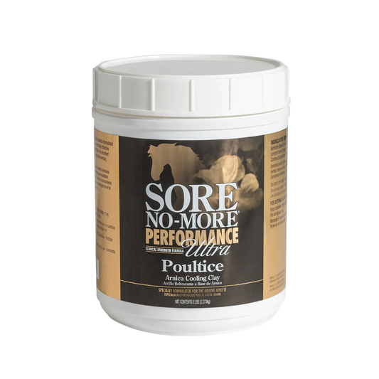 Sore No-More® Performance Ultra Poultice,"White plastic tub with screw-top lid and front label"