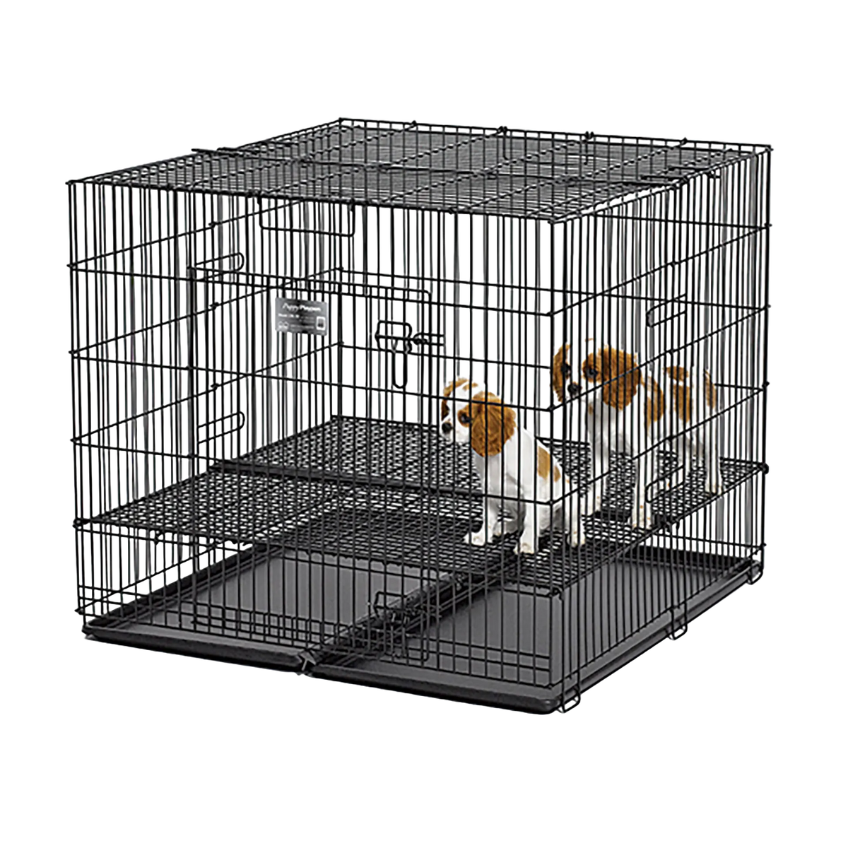 Midwest® Puppy Playpen,"Black wire playpen with floor grid and removable tray"