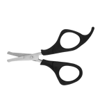 "Aaronco Prima 3.5"" Straight Scissor","Black-handled straight grooming scissors"
