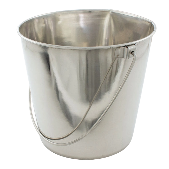Flat-sided Pails without Hooks,"Metal pail with wire handle"
