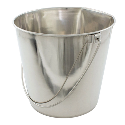 Flat-sided Pails without Hooks,"Metal pail with wire handle"