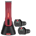 Opal Xtend Vet Edition Cordless Clipper with 40 blade and Two Batteries,"Red cordless clipper with charging stand and two batteries"