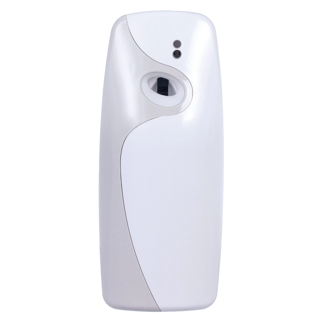 Nilodor Nilotron™ Designer Aerosols,"White automatic aerosol dispenser front view"