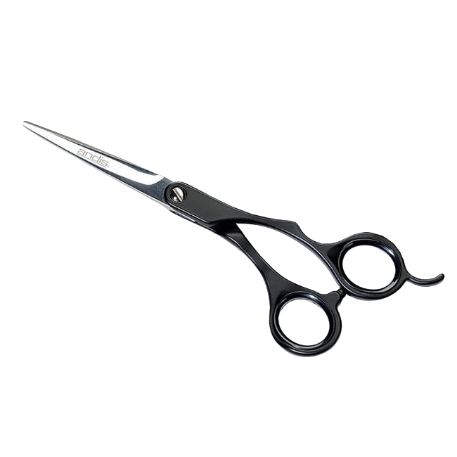 Andis® Premium Shears,"Black hair cutting shears with finger rest"