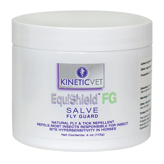 EquiShield® FG (Fly Guard) Roll-On and Salve,"White plastic salve jar with screw-top lid"
