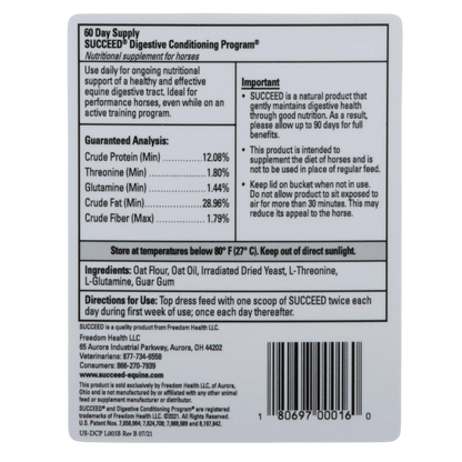 SUCCEED® DCP,"Back label with supplement facts and barcode"
