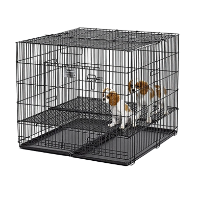 Midwest® Puppy Playpen,"Wire dog crate with divider panel, floor tray, and puppy inside"