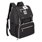 Ultimate Week Away Backpack,"Black backpack with front zip pockets and buckle flap"
