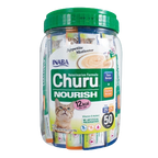 Inaba® Churu® Cat Treats,"Clear plastic jar with green lid and treat tubes inside"