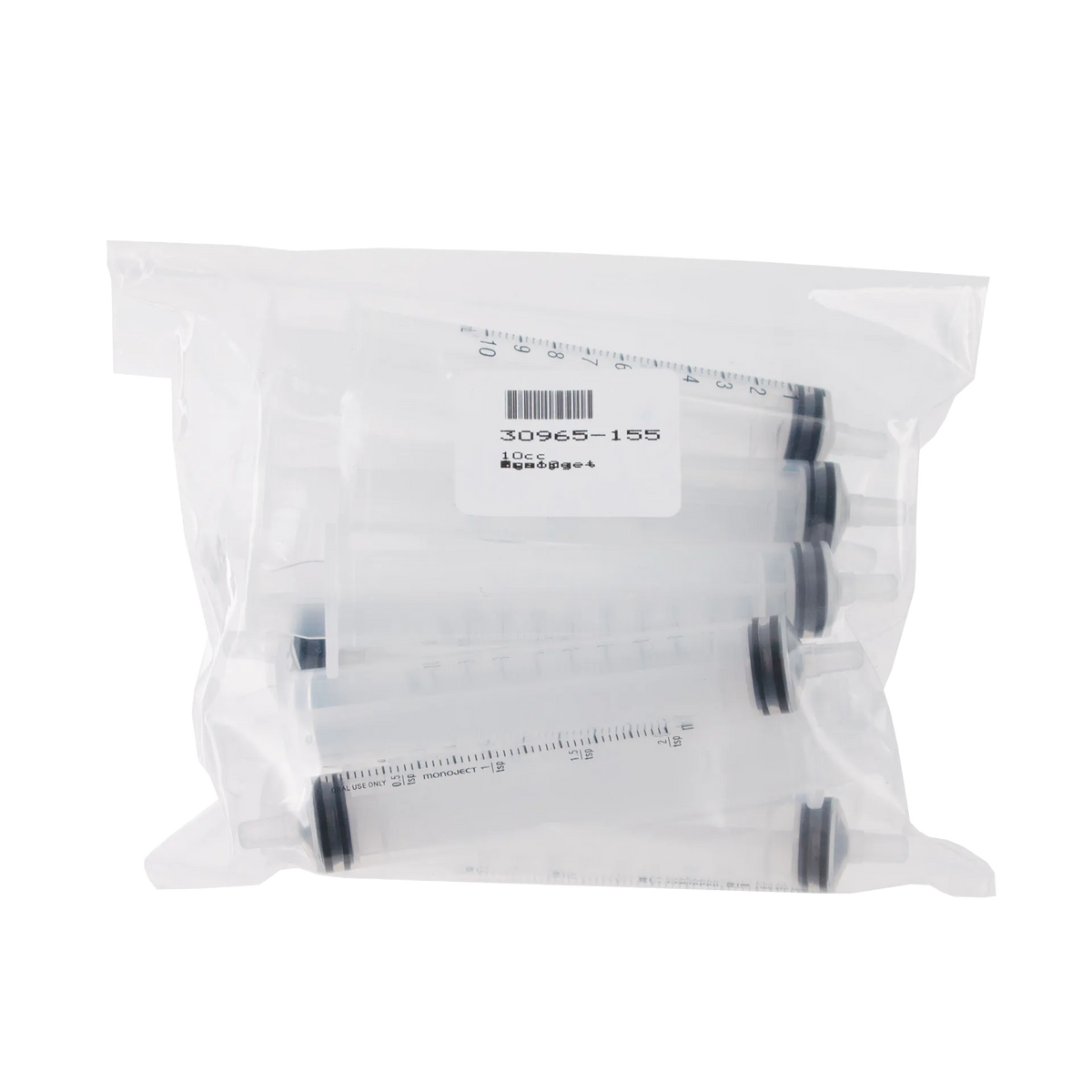 MonoJect™ 10cc Oral Syringe,"Pack of clear oral syringes in sealed plastic bag"