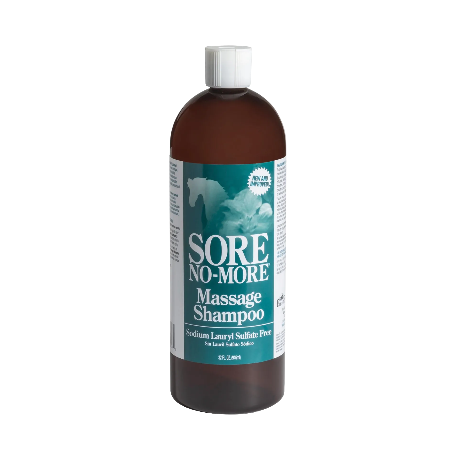 Sore No-More® Classic Massage Shampoo,"Amber bottle with white cap and teal front label"