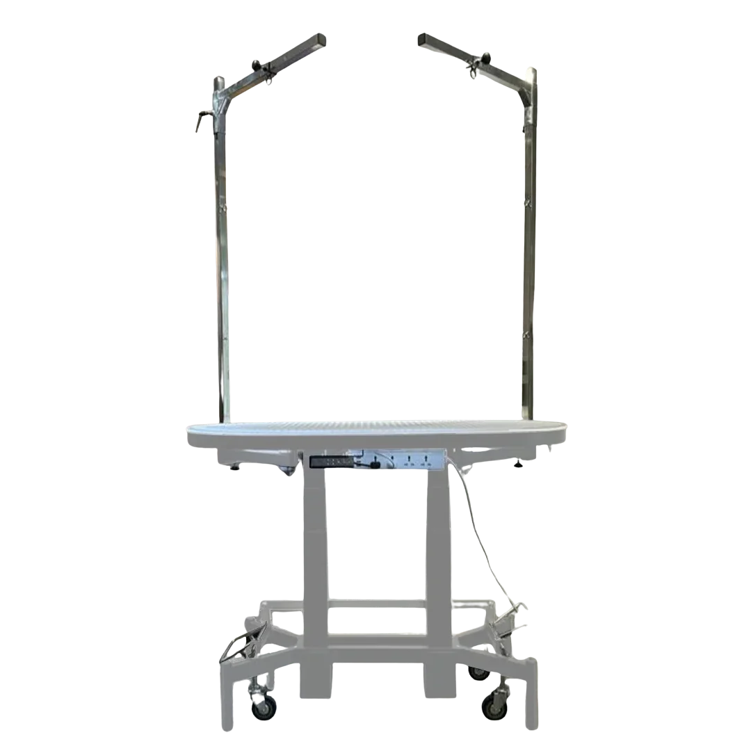 Premium Electric Table by TZGroom,"Round grooming table with overhead arm and wheeled base"