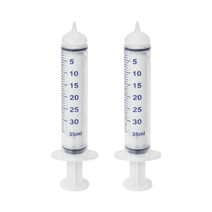 Puppywamer Latchons Syringe Nipple Feeders,"Two clear feeding syringes with soft nipple tips"