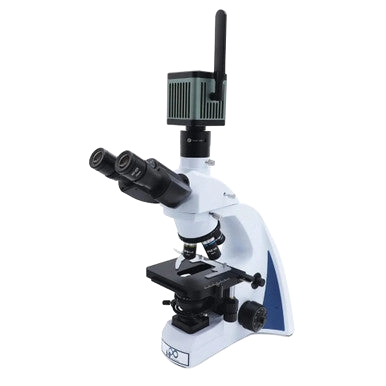 MegaVID WiFi 12MP Camera,"Microscope with mounted camera and dual eyepieces"