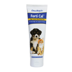 Doc Roy's® Forti Cal™,"White squeeze tube with blue label and puppy and kitten image"