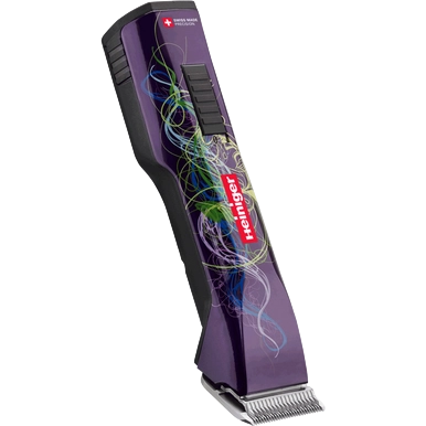Purple Saphir Cordless Clipper Two Batteries by Heiniger and FREE Blade,"Purple cordless clipper with silver blade"