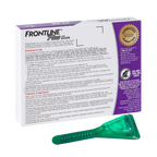 Frontline® Plus for Dogs,"Box with back panel shown and green applicator tube"