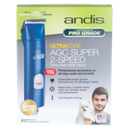 Andis® UltraEdge® Pro Clip AGC Super 2 Animal Clipper,"Retail box with blue clipper shown on front"