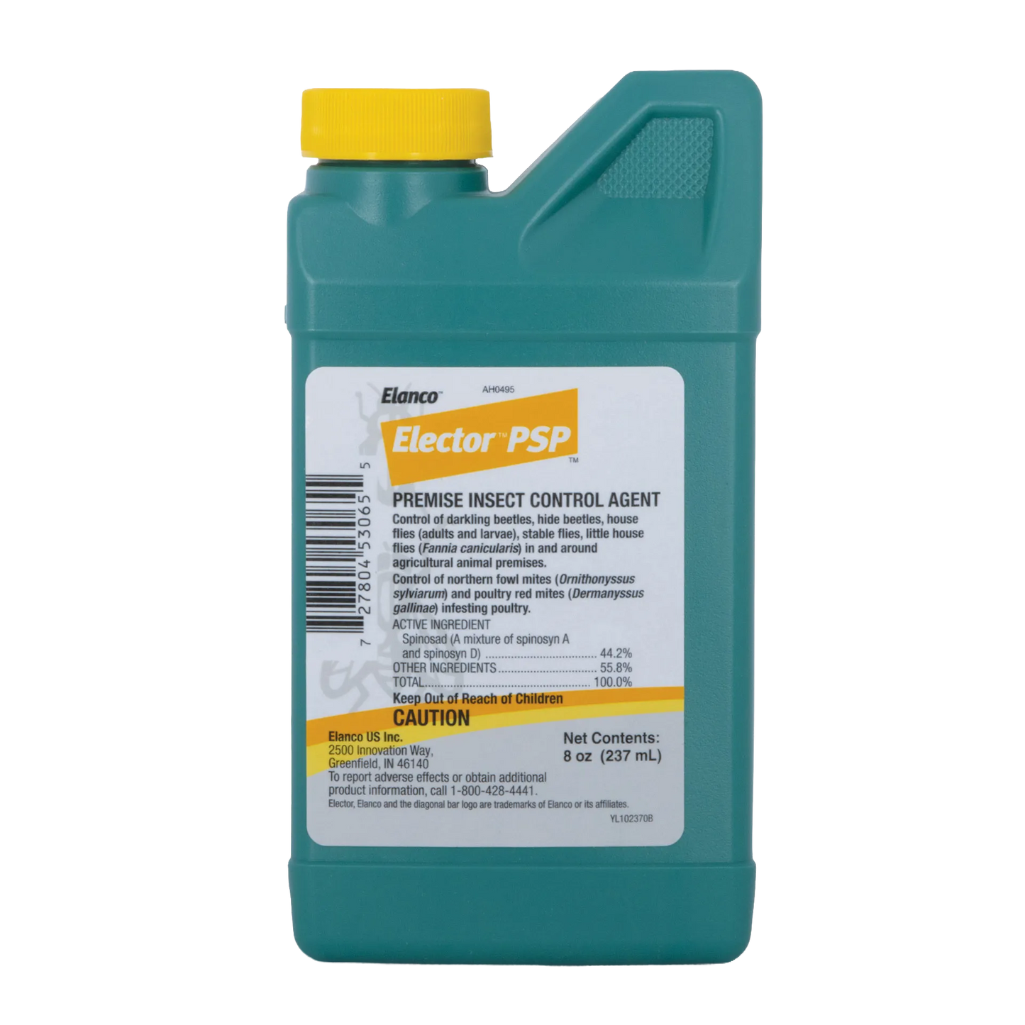 Elector PSP Premise Spray,"Teal plastic bottle with yellow cap and front label"