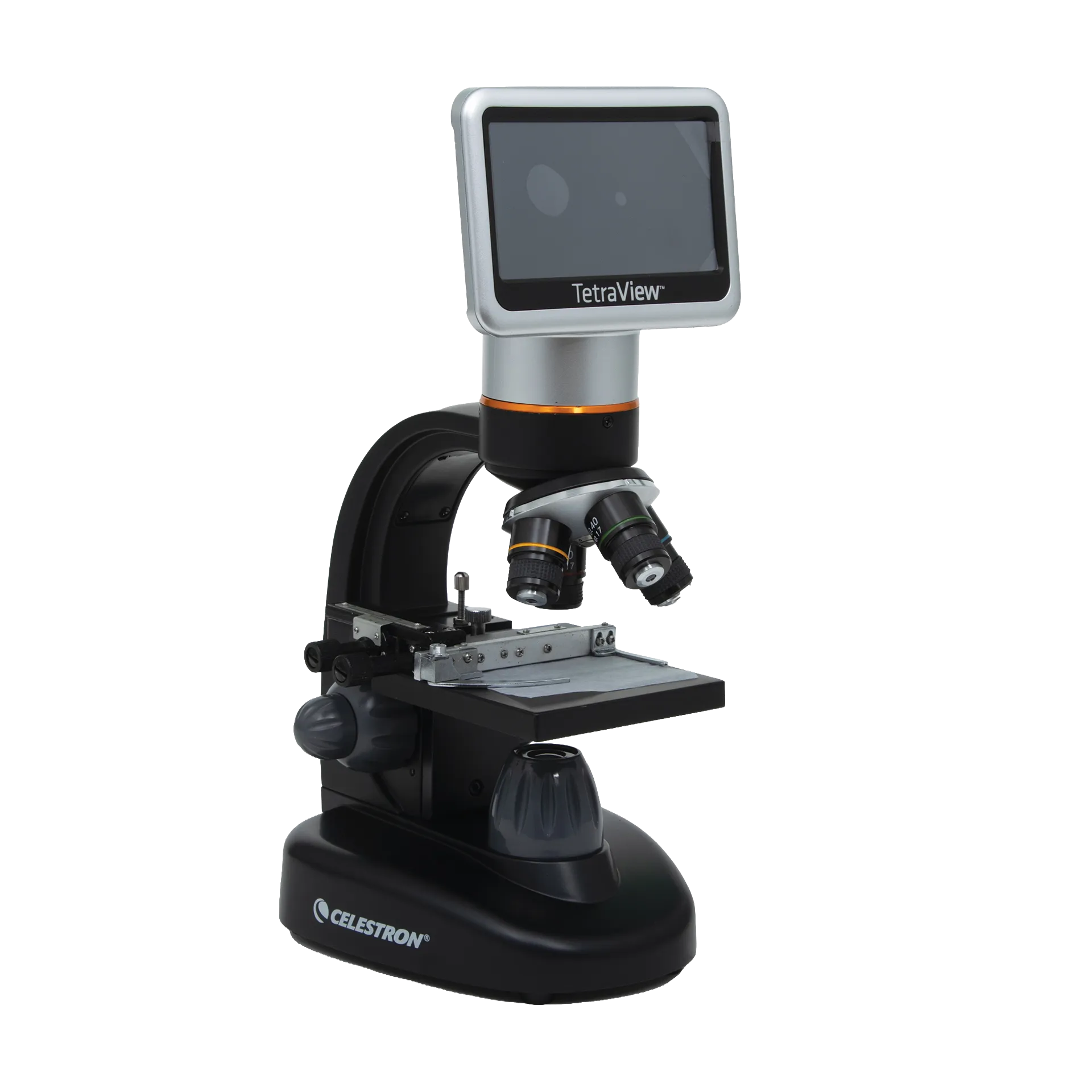 Celestron TetraView LCD Digital Microscope,"Digital microscope with LCD screen and specimen stage"