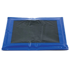 Disinfection Mat,"Blue floor mat with black center pad"