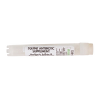 Amikacin Sulfate & Penicillin G Potassium,"White plastic dosing syringe with label, side view"