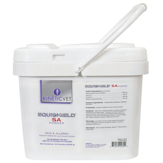 EquiShield® SA (Skin & Allergy),"White plastic tub with hinged lid and scoop"