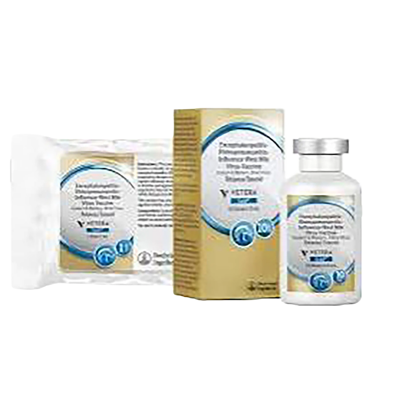 VETERA® GoldXP, 10 dose vial,"Boxed vaccine vial with foil pouch"
