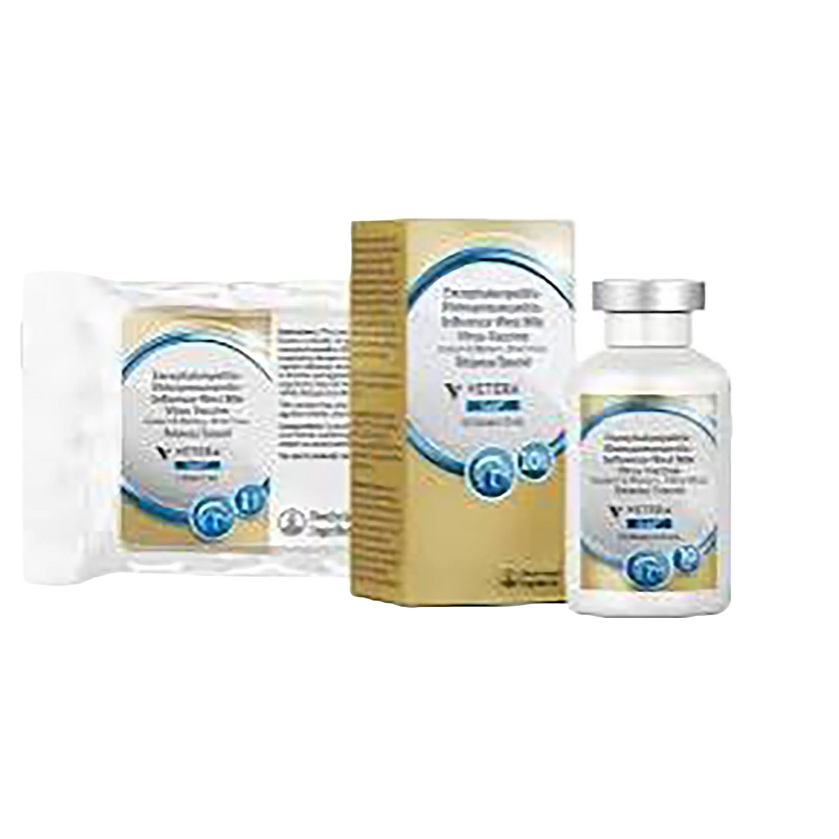 VETERA® GoldXP, 10 dose vial,"Boxed vaccine vial with foil pouch"