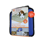 Microwavable Pet Bed Warmer,"Blue pet bed warmer with retail packaging sleeve"