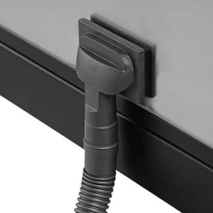Dog Grooming Electric Tub with Lift-up Door by Waggz,"Drain hose attached to tub outlet fitting"