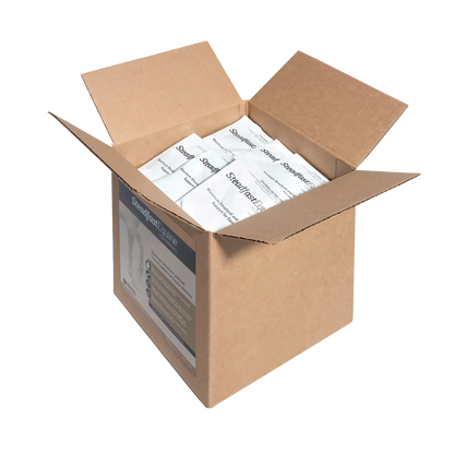 Steadfast® Equine Performance,"Open cardboard box with white individual packets inside"
