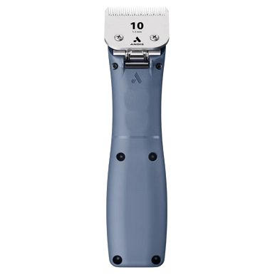 Emerge Clipper Blue by Andis With FREE 8Pc Wide Comb Attachment Bundle by Andis,"Blue hair clipper front view with metal blade"