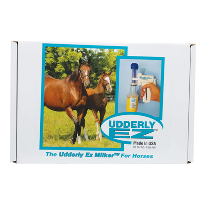 Udderly EZ Horse Milker,"Product box with horse photo and milker shown in use"