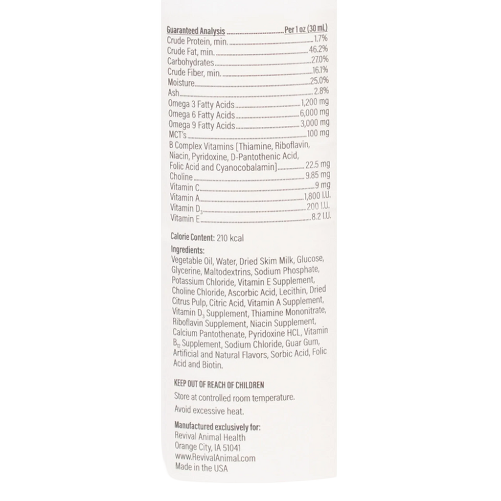 Doc Roy's® Forti Cal™ Liquid,"Side label view of bottle with nutrition facts and ingredient panel"