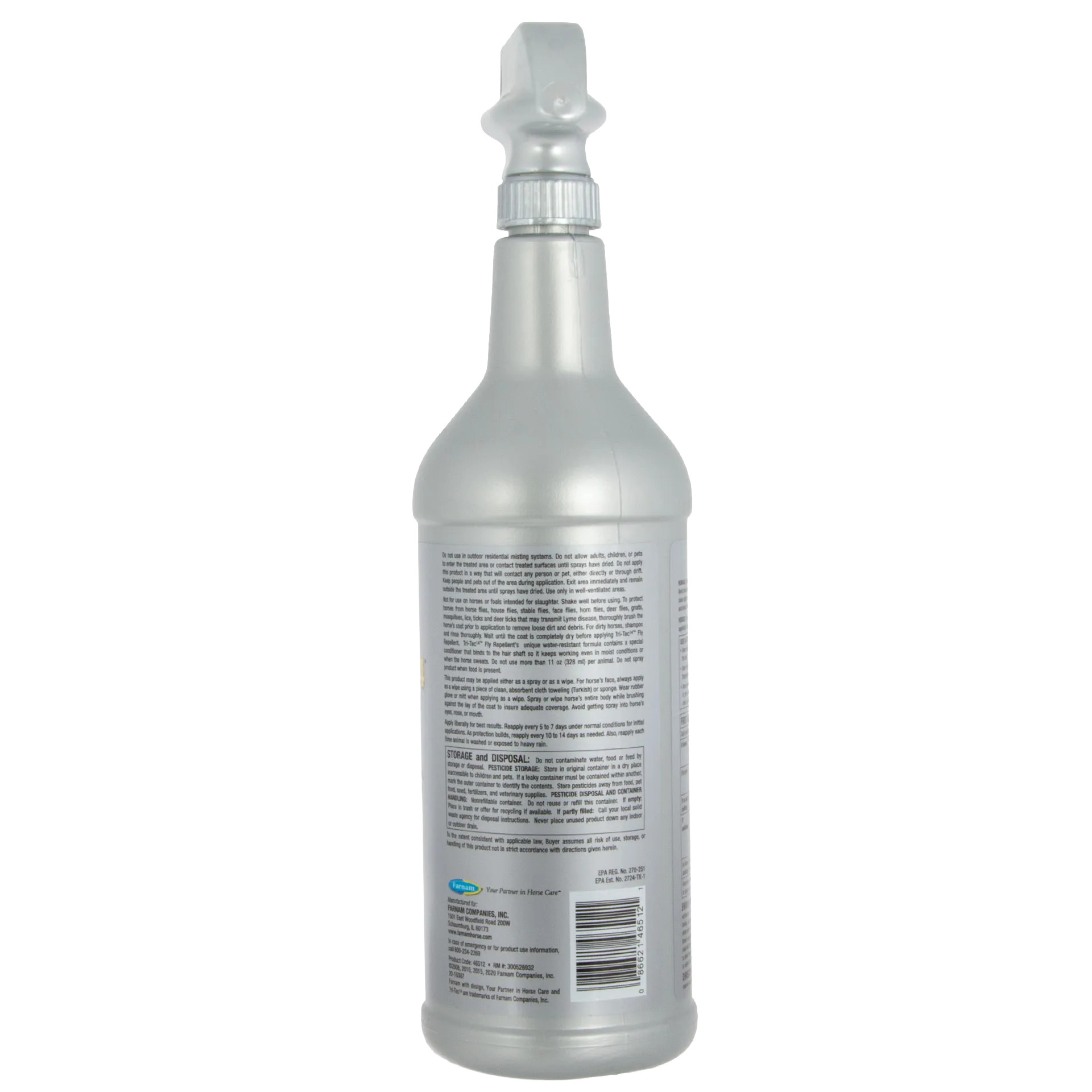 Tri Tec 14™ Fly Repellent + TS,"Back view of spray bottle with trigger nozzle"