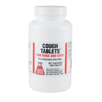 Cough Tablets™ for Dogs and Cats,"White plastic bottle with screw cap and front label"