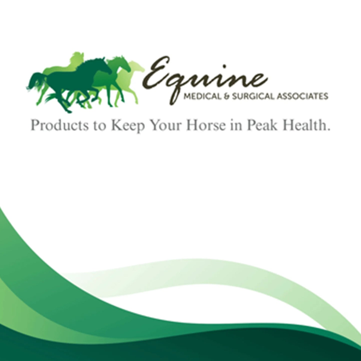 Happ-E-Mare,"Green horse silhouettes logo with curved green wave"